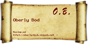 Oberly Bod névjegykártya